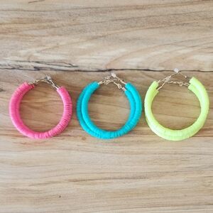 Neon Set Of Three Hoops‎ Set Never Used